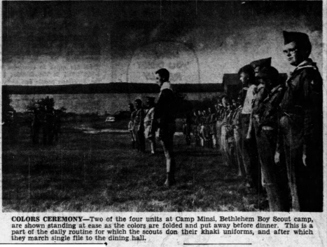 Newspaper clipping - Scouts at colors