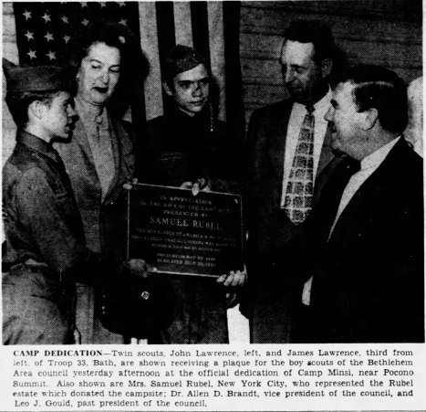 Newspaper clipping - Camp Minsi dedication